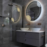 Espejo LED Redondo | Botones táctiles | Función antivaho | Temperatura de color ajustable - Reyze Seria Good Vibes Model 7